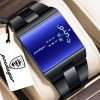 POEDAGAR 857 Top Rectangle Original Men's Quartz Watch – Black Blue