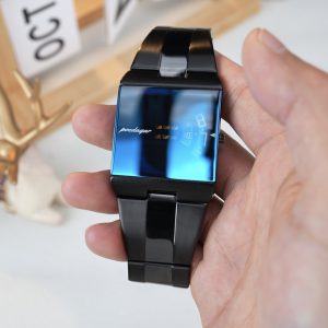 POEDAGAR 857 Top Rectangle Original Men's Quartz Watch – Black Blue