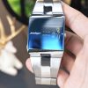 POEDAGAR 857 Top Rectangle Original Men's Quartz Watch – Silver Blue