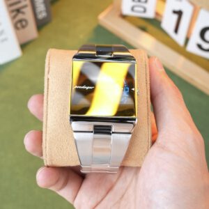 POEDAGAR 857 Top Rectangle Original Men's Quartz Watch – Silver Gold