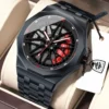 POEDAGAR 809 Luxury Luminous Men's Quartz Watch – Black Red