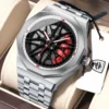POEDAGAR 809 Luxury Luminous Men's Quartz Watch – Silver Red